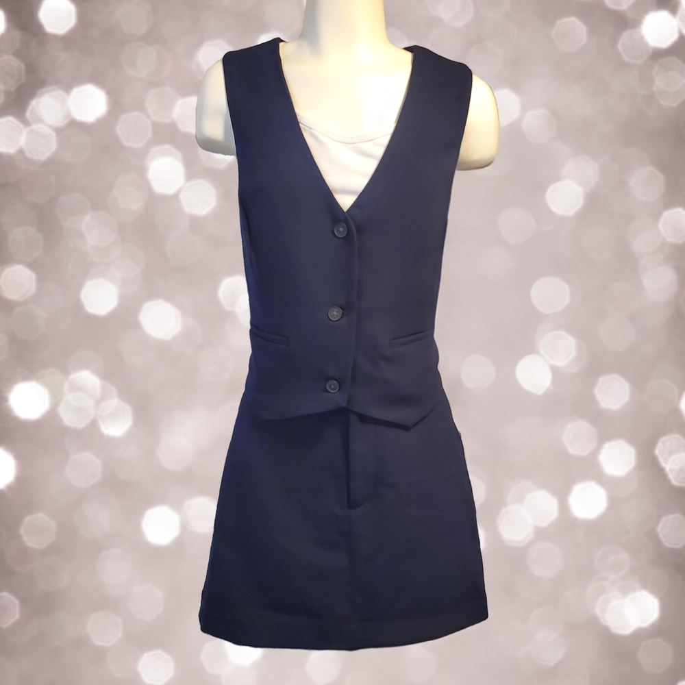 Gap Navy Blue Vest‎ and Skirt Set - Size 4